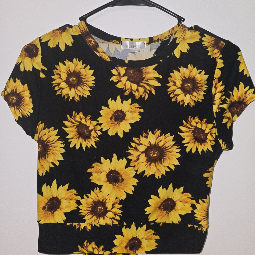 Sunflower Croptop Bundle- 2 Shirts, Soft Material, Comfy